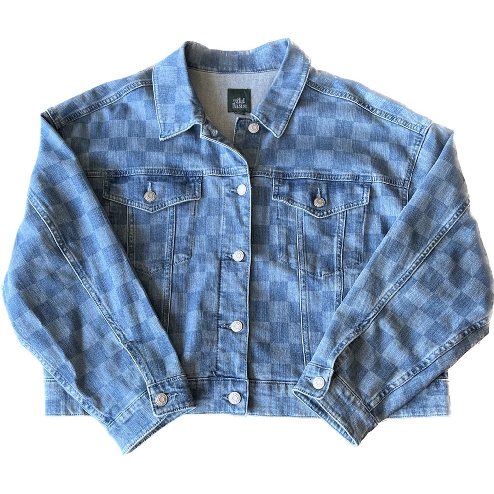 Checkered Denim Jacket